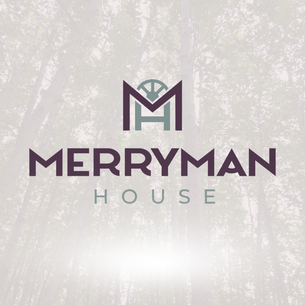 New Merryman House logo with a nature background