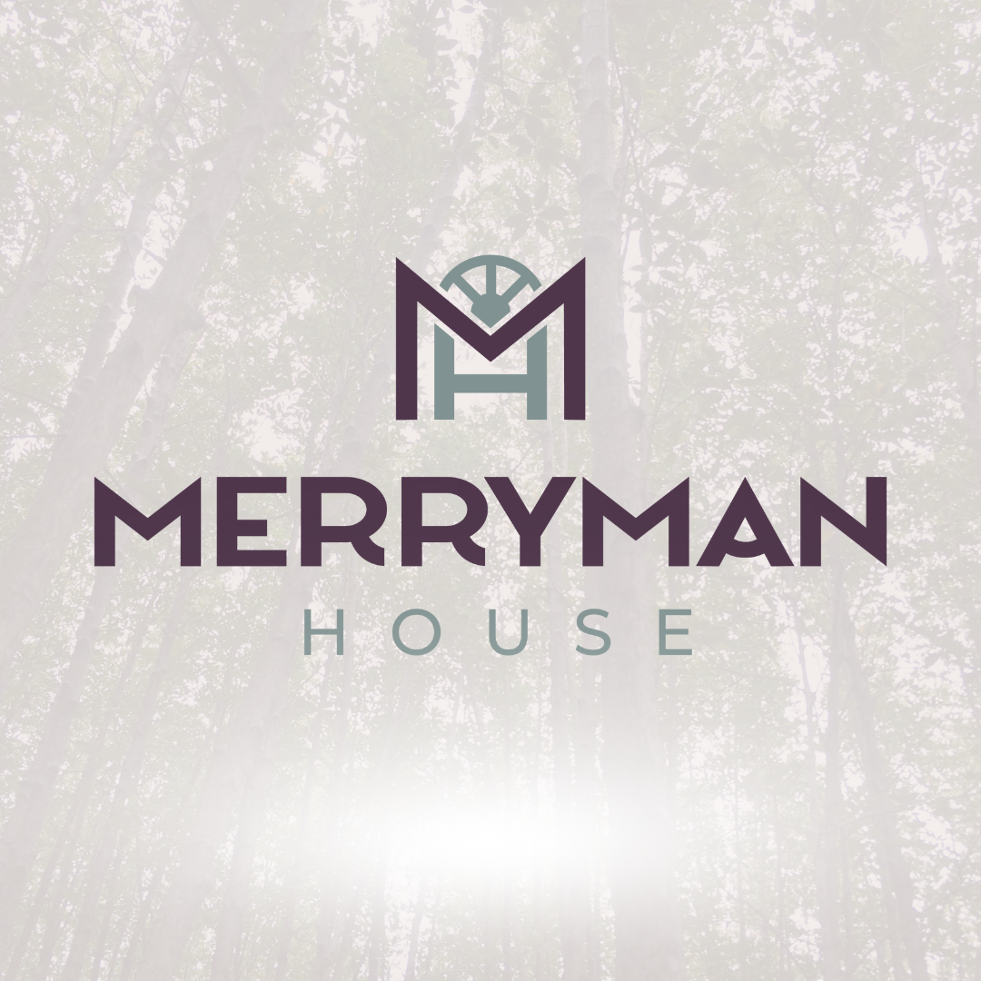 New Merryman House logo with a nature background